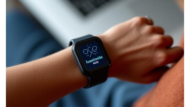 A modern wearable fitness tracker displaying heart rate data on a wrist.