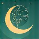 Stylized icon of moon and stars within a brain outline, representing deep sleep stage analysis and brain activity during rest.